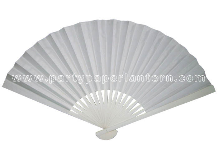 White Paper Hand Fans  / Bamboo Fans Wedding Favors WITH Rice Paper