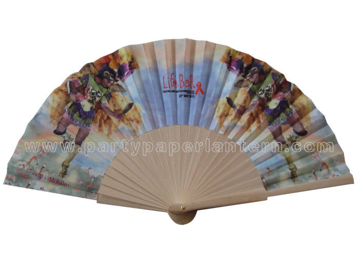 Unique Wooden Hand Fans WITH Transfer Printing , luxury hand fans wedding