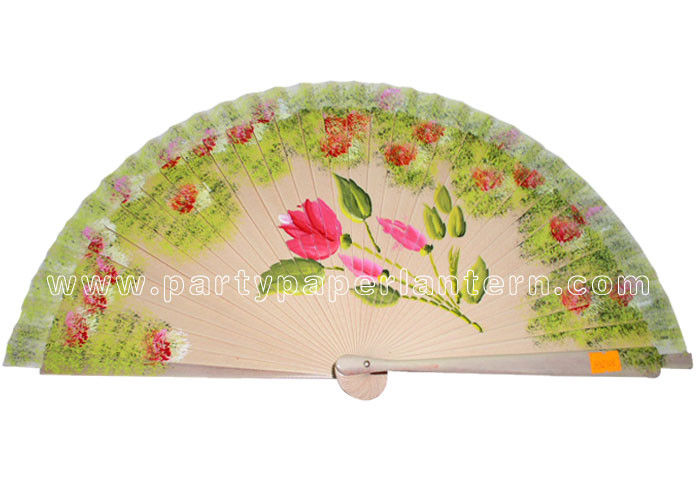 Custom wedding hand fans with TC Fabric and Wooden Ribs Material