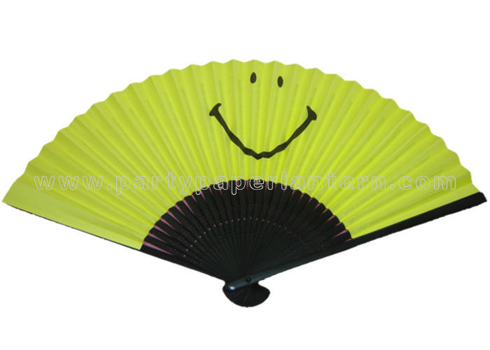 Flag , Logo , Smiling Face custom printed paper fans / party paper fans