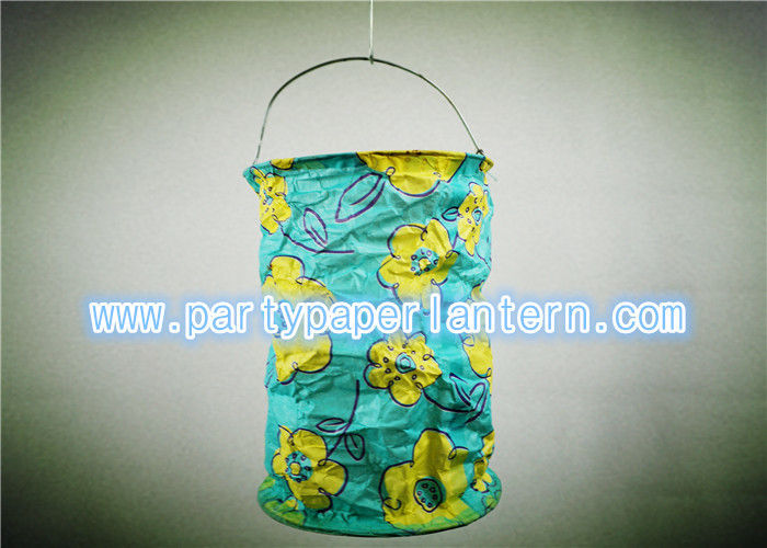 Painted Design Hanging Paper Candle Lanterns For Courtyard / Outdoor Decoration Loveliness