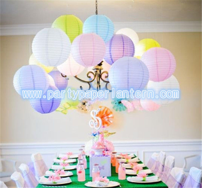 Rose Green Yellow Hanging Paper Lanterns For Birthday Party / Room Decoration Gently