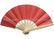 China Red Color Printed Hand Held Paper Fans With Bamboo Handle For for Parties and Weddings exporter