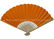 Foldable Orange Color Printed Bamboo Paper Fans , Promotional Hand Held Fans supplier