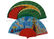Popular Style Printed Fabric Hand Held Fan For Souvenir , Foldable Hand Fan supplier
