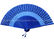 Special Blue colored Japanese Hand Held Fans Printing Silk and Bamboo handle supplier