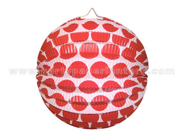China Dots Printing Colourful Circle Paper Lantern Decorations 10 Inch 18 Inch 20 Inch distributor
