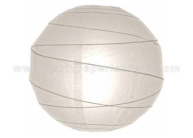 China Crisscross Ribbing Round Paper Lanterns With Lights For Wedding  Decoration distributor