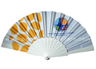 China Popular Style Printed Fabric Hand Held Fan For Souvenir , Foldable Hand Fan distributor