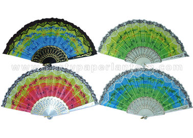 China Coconut Palm Printed  Lace Hand Fans distributor